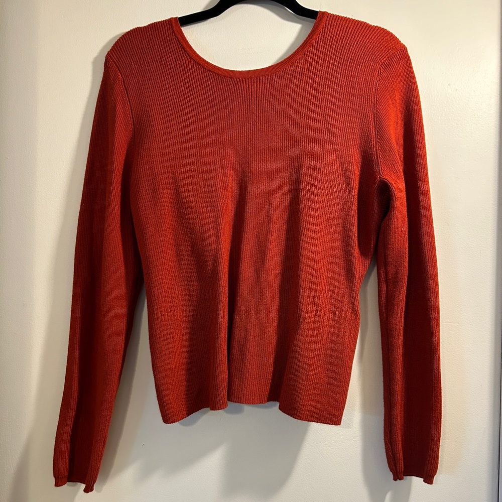 Burnt orange sweater with crisscross back